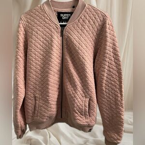 Superdry quilted soft bomber jacket. Dusky Rose XL